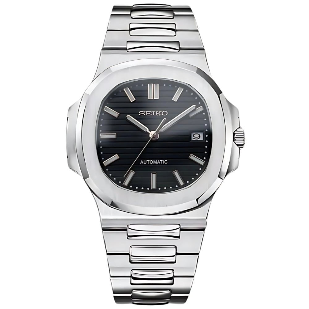 Naut Mod – Steel · Slate Blue Dial – 41mm – Automatic — with Seiko logo
