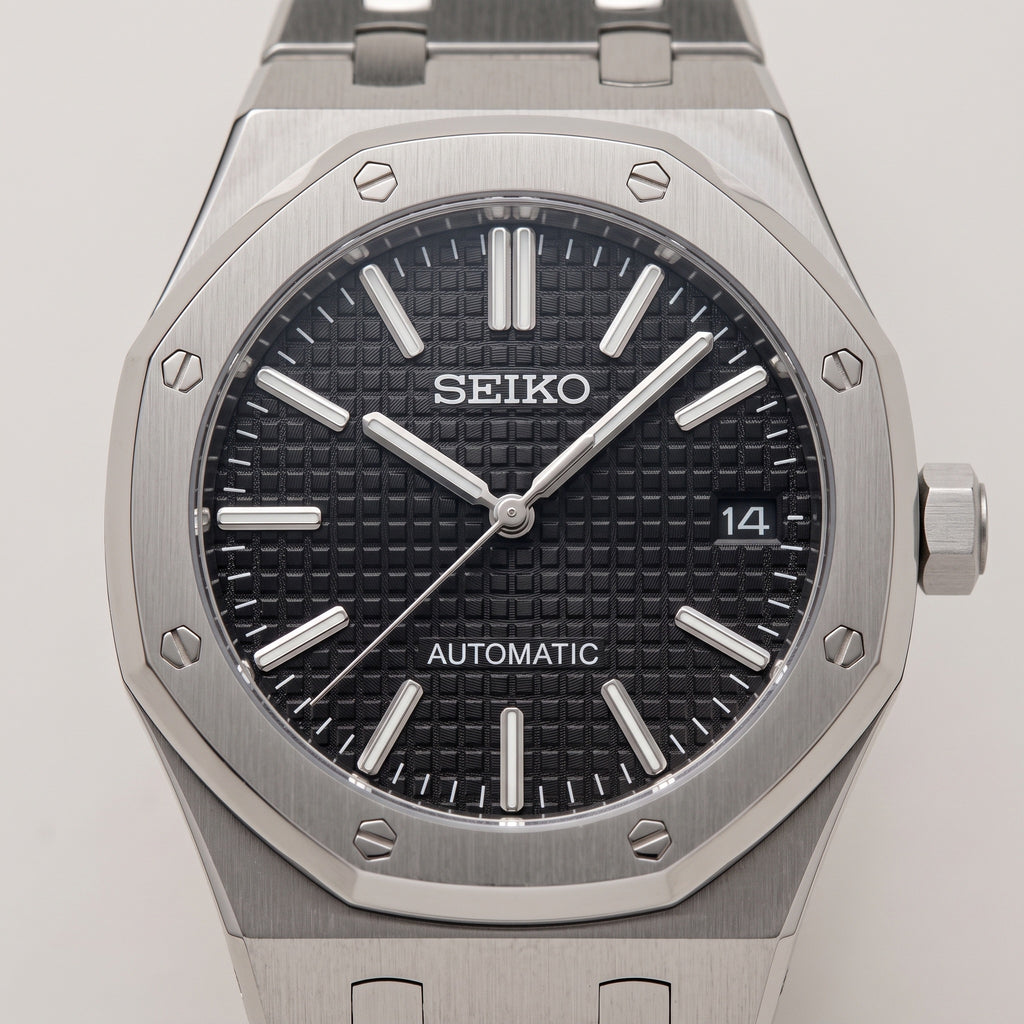 Oak Mod – Steel · Black Tapisserie Dial III – 41mm – Automatic – dial detail
