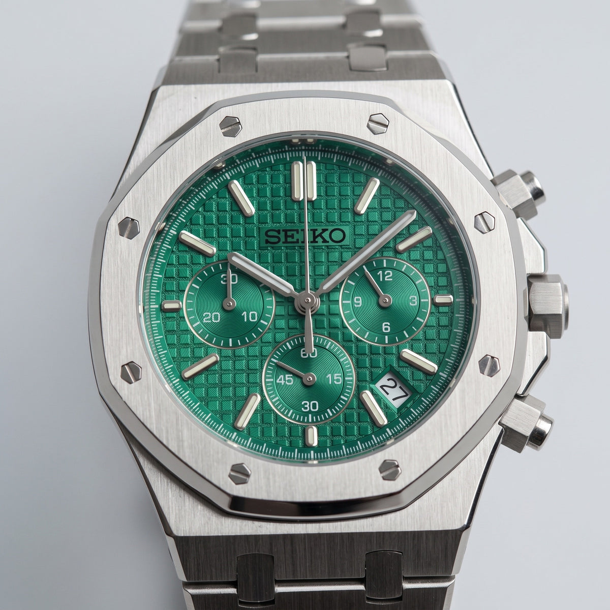Oak Mod – Steel · Green Tapisserie Chronograph – 41mm – Chronograph – dial detail