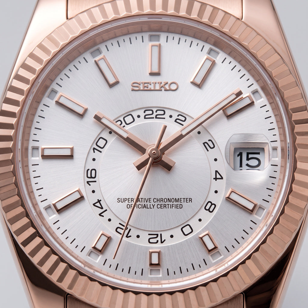 Sky Mod – Rose Gold White Dial – 41mm – Automatic – dial detail