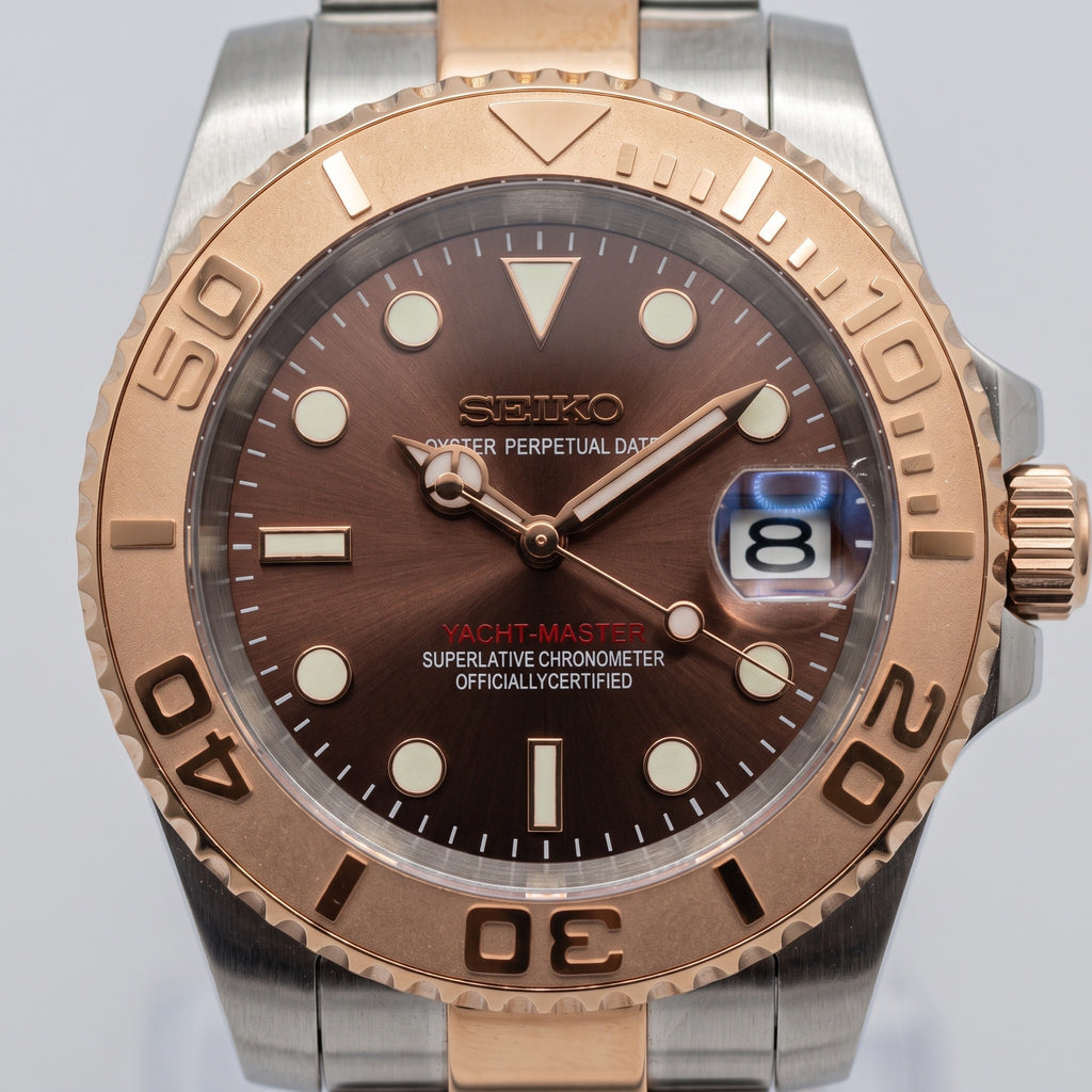 Sub Mod – Two-Tone Rose Gold Brown Dial – 40mm – Automatic – dial detail
