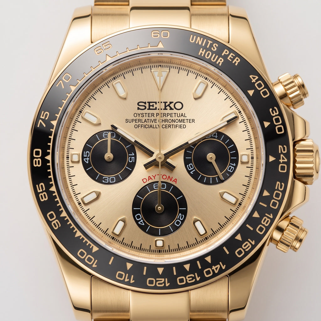 Tona Mod – Gold · Champagne Dial – 40mm – Chronograph – dial detail